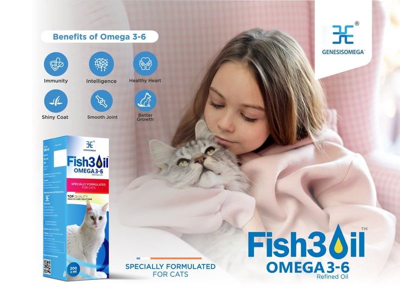 FISH3OIL OMEGA 3-6 FOR CATS ANIMAL FEED SUPPLEMENT-200 ML