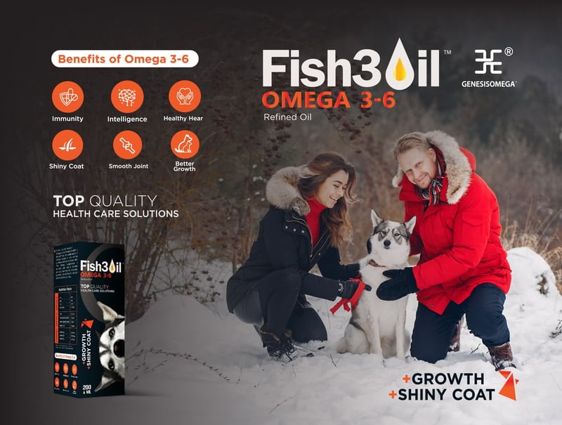 FISH3OIL OMEGA 3-6 FOR DOGS ANIMAL FEED SUPPLEMENT 200ML