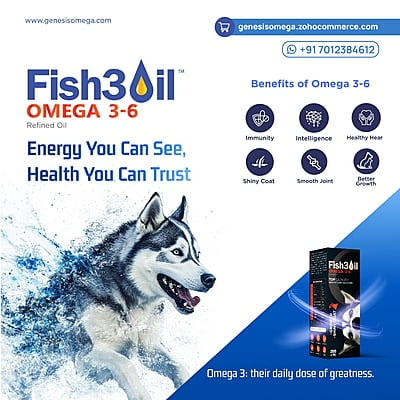 FISH3OIL OMEGA 3-6 FOR DOGS ANIMAL FEED SUPPLEMENT 200ML