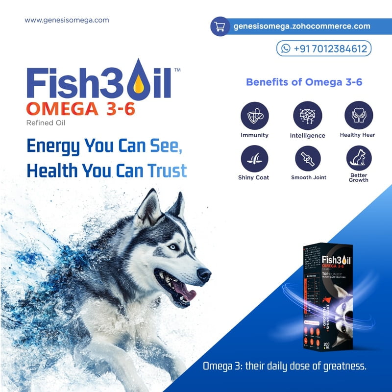 FISH3OIL OMEGA 3-6 FOR DOGS ANIMAL FEED SUPPLEMENT 200ML